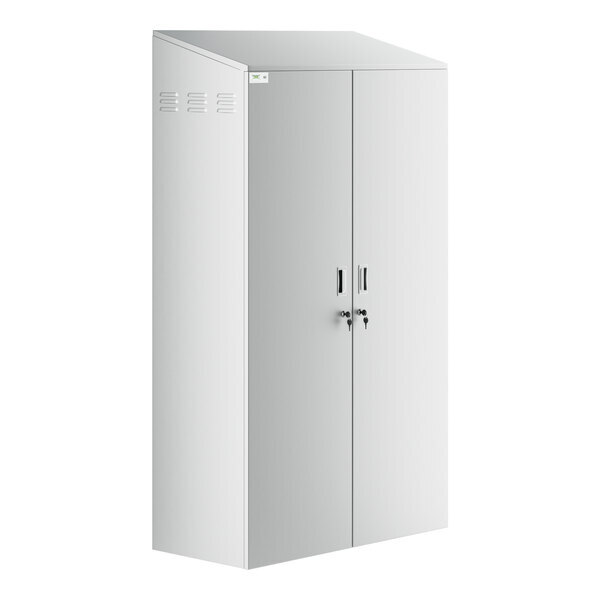 Scratch and Dent Regency 48" Stainless Steel Mop Sink Cabinet - 20" x 16" x 12" Mop Sink on Right Side