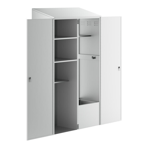 Scratch and Dent Regency 48" Stainless Steel Mop Sink Cabinet - 20" x 16" x 12" Mop Sink on Right Side
