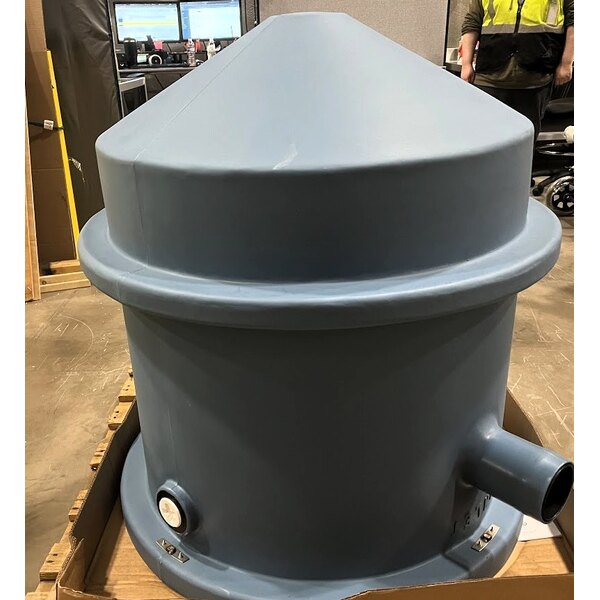 Scratch and Dent Thermaco Trapzilla TZ-400-ECA 405 lb. 75 GPM In-Ground Grease Interceptor with 4" Inlet / Outlet and 18" Extension Collar