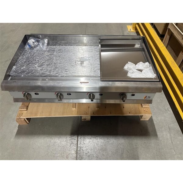 Scratch and Dent Cooking Performance Group GM-CPG-48-NL 48" Gas Countertop Griddle with Manual Controls - 120,000 BTU
