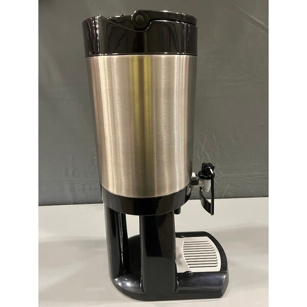 Scratch and Dent Fetco L4D-20TLA Luxus 2 Gallon Stainless Steel Hands-Free Coffee Dispenser with Stand and Antimicrobial Handle