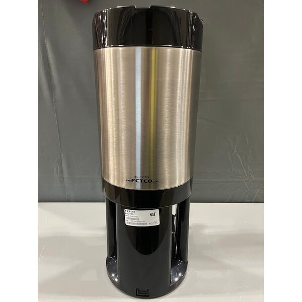 Scratch and Dent Fetco L4D-20TLA Luxus 2 Gallon Stainless Steel Hands-Free Coffee Dispenser with Stand and Antimicrobial Handle
