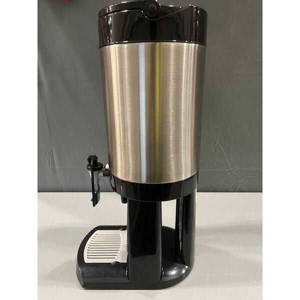 Scratch and Dent Fetco L4D-20TLA Luxus 2 Gallon Stainless Steel Hands-Free Coffee Dispenser with Stand and Antimicrobial Handle