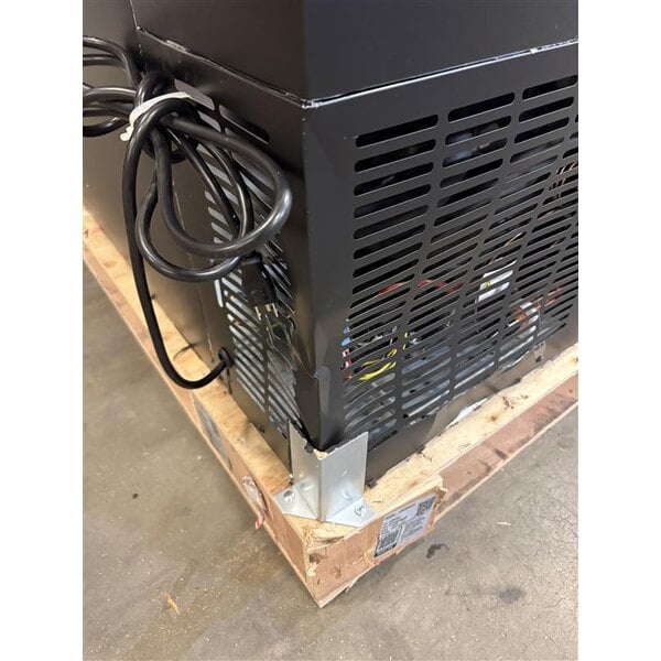 Scratch and Dent Avantco UBB-3-HC 69" Black Counter Height Solid Door Back Bar Refrigerator with LED Lighting