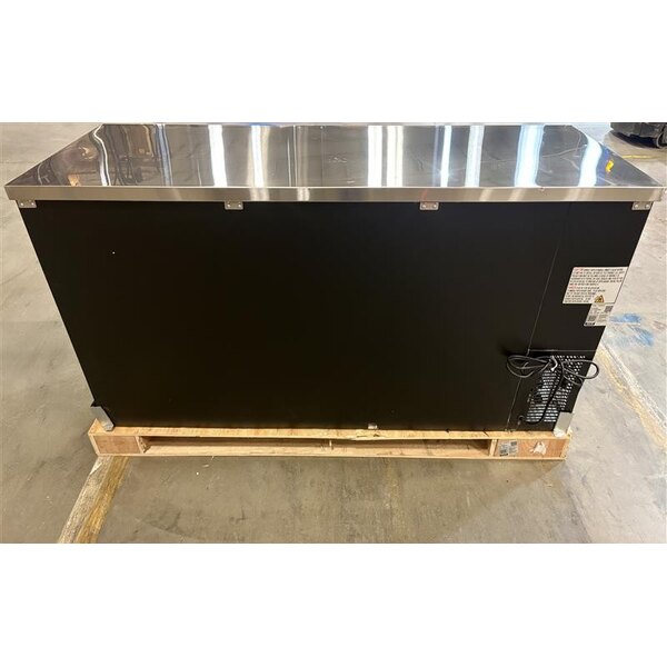Scratch and Dent Avantco UBB-3-HC 69" Black Counter Height Solid Door Back Bar Refrigerator with LED Lighting