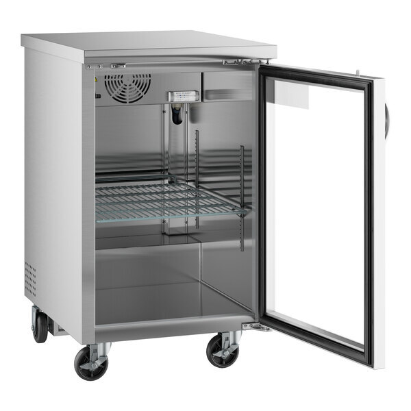 Scratch and Dent Avantco UBB-1G-HC-S 23" Stainless Steel Glass Door Back Bar Refrigerator