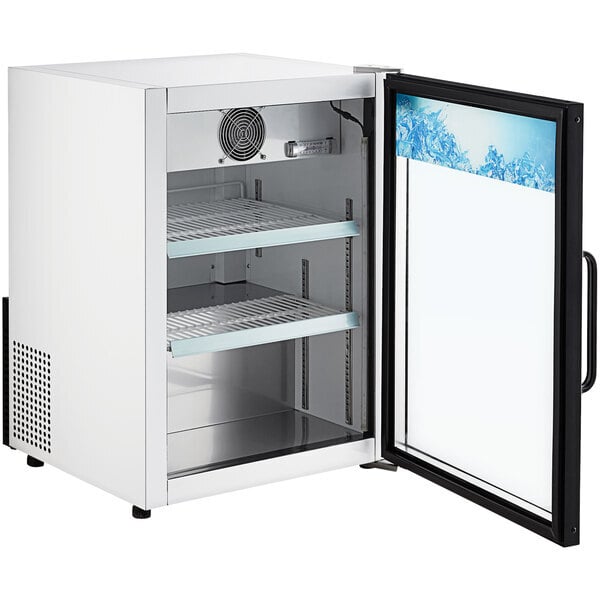 Scratch and Dent Avantco CRM-5-HC White Countertop Display Refrigerator with Swing Door - 3.9 Cu. Ft.