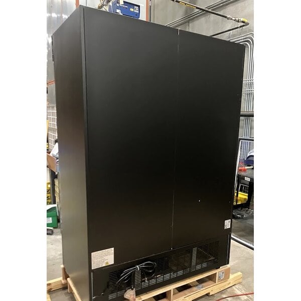 Scratch and Dent Avantco GDC-49-HC 53" Black Customizable Swing Glass Door Merchandiser Refrigerator with LED Lighting