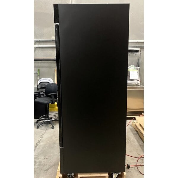 Scratch and Dent Avantco GDC-49-HC 53" Black Customizable Swing Glass Door Merchandiser Refrigerator with LED Lighting