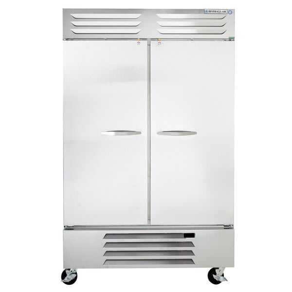 Scratch and Dent Beverage-Air RB49HC-1S 52" Vista Series Two Section Solid Door Reach-In Refrigerator - 46.15 Cu. Ft.