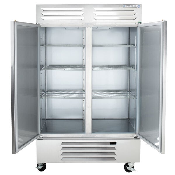 Scratch and Dent Beverage-Air RB49HC-1S 52" Vista Series Two Section Solid Door Reach-In Refrigerator - 46.15 Cu. Ft.