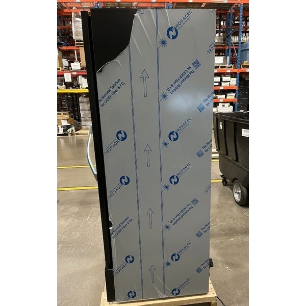 Scratch and Dent Beverage-Air MMR12HC-1-B-18 MarketMax 24" Black Refrigerated Glass Door Merchandiser with Left-Hinged Door