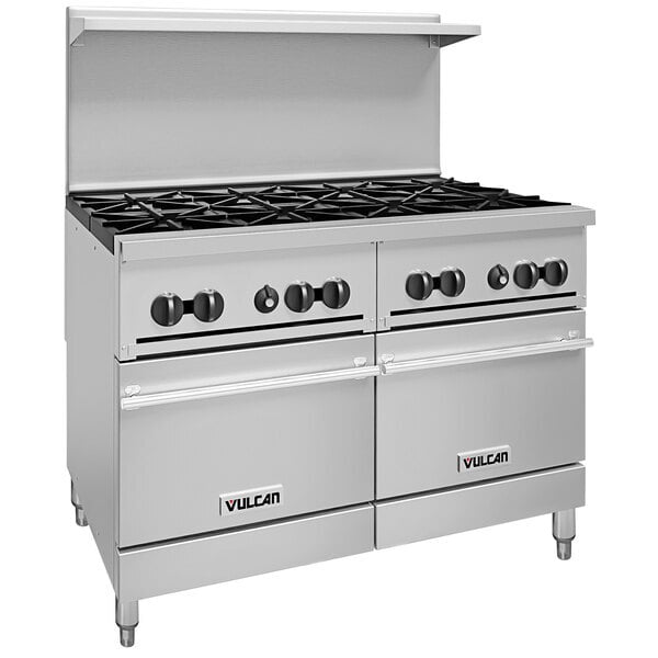 Scratch and Dent Vulcan 48SS-8BN Endurance Natural Gas 8 Burner 48" Range with 2 Standard Ovens - 286,000 BTU
