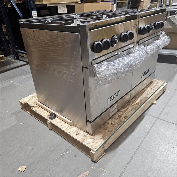 Scratch and Dent Vulcan 48SS-8BN Endurance Natural Gas 8 Burner 48" Range with 2 Standard Ovens - 286,000 BTU
