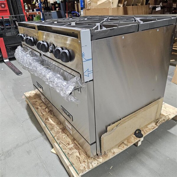 Scratch and Dent Vulcan 48SS-8BN Endurance Natural Gas 8 Burner 48" Range with 2 Standard Ovens - 286,000 BTU