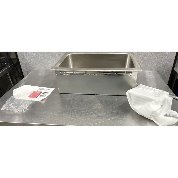 Scratch and Dent Avantco TM-12B Top Mount Drop-In Full Size Hot Food Well with Round Inside Corners and Drain - 208V, 1,600W