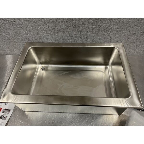 Scratch and Dent Avantco TM-12B Top Mount Drop-In Full Size Hot Food Well with Round Inside Corners and Drain - 208V, 1,600W