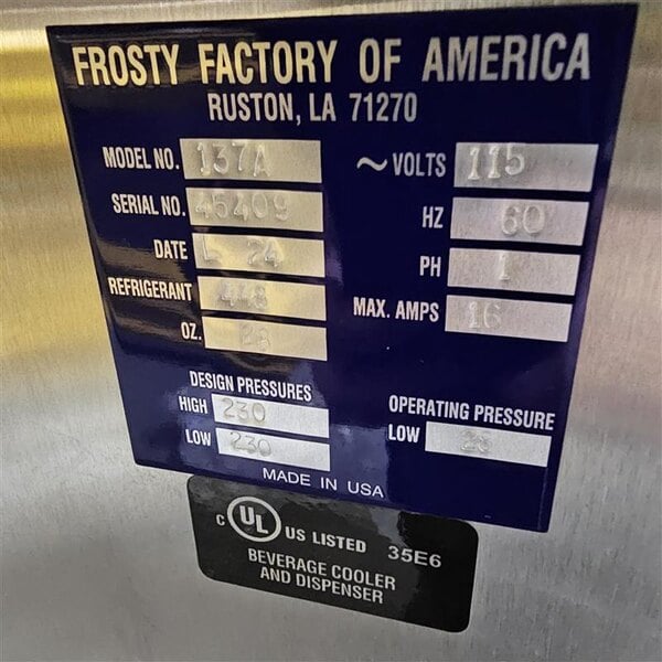 Scratch and Dent Frosty Factory 137A 12 Qt. Large Cylinder Air-Cooled Frozen Cocktail Machine - 115V