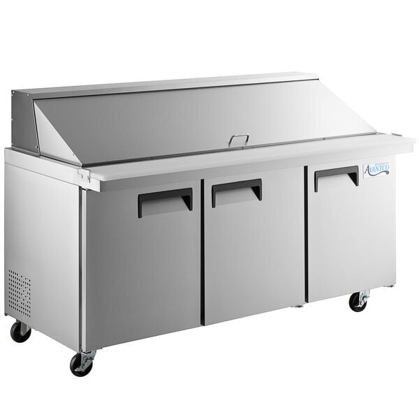 Scratch and Dent Avantco APT-71M-HC 70" 3 Door Mega Top Refrigerated Sandwich Prep Table