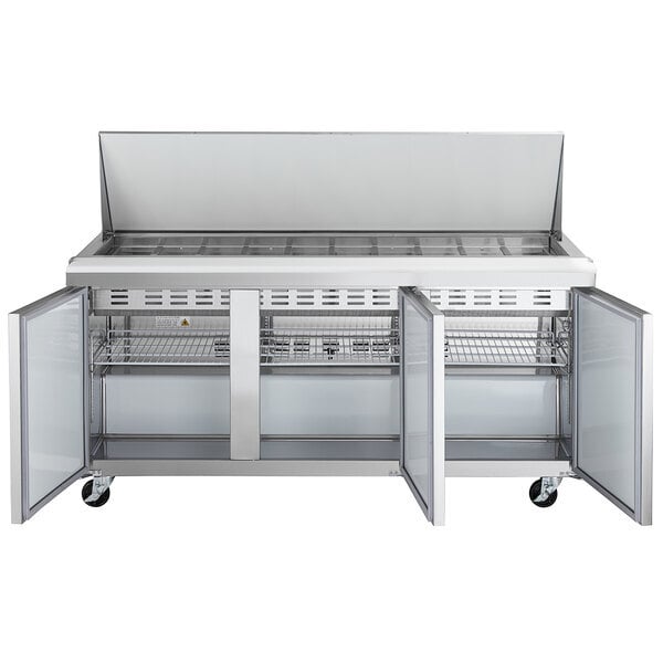 Scratch and Dent Avantco APT-71M-HC 70" 3 Door Mega Top Refrigerated Sandwich Prep Table