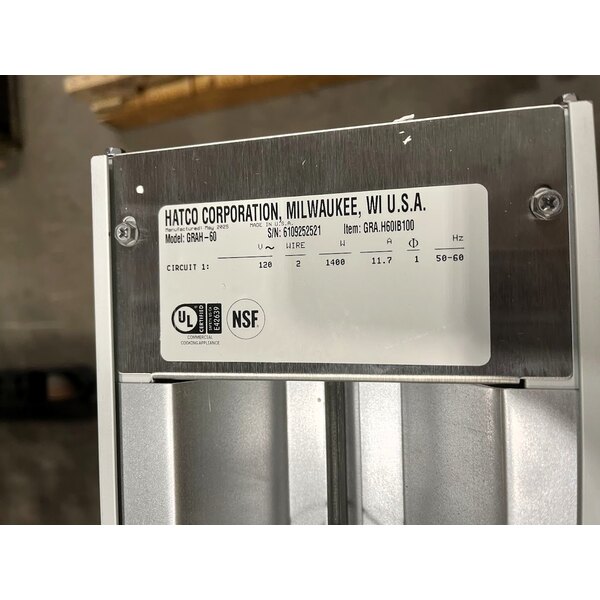 Scratch and Dent Hatco GRAH-60 60" Glo-Ray High Wattage Infrared Food Warmer with Infinite Controls - 120V, 1,400W