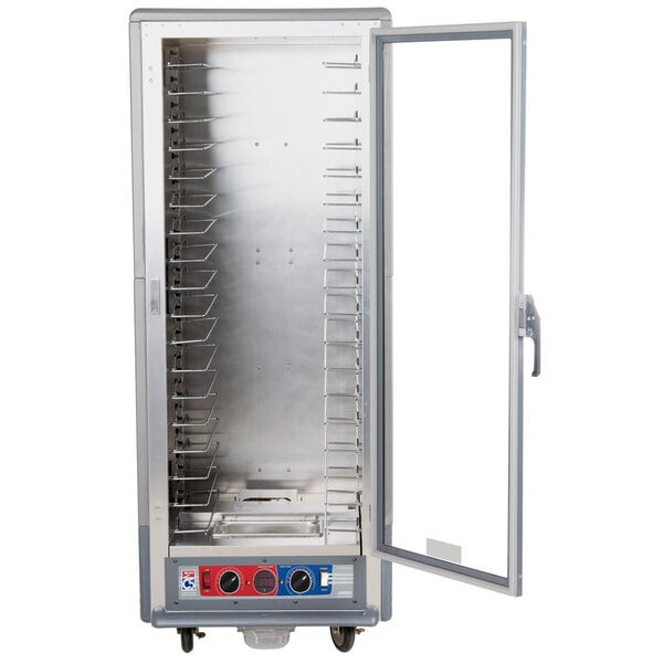 Scratch and Dent Metro C539-CLFC-U-GY C5 3 Series Low Wattage Universal Slide Heated Holding and Proofing Cabinet with Clear Single Door - Gray