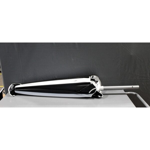 Scratch and Dent Cambro CVC55110 Camcruiser Black Customizable Vending Cart with Umbrella, 1 Counter Well, and 2 Storage Compartments