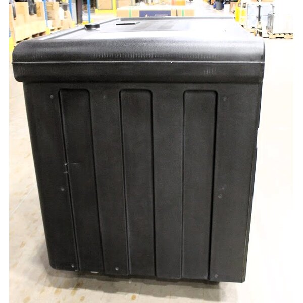 Scratch and Dent Cambro CVC55110 Camcruiser Black Customizable Vending Cart with Umbrella, 1 Counter Well, and 2 Storage Compartments