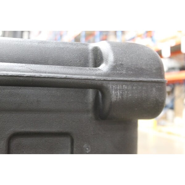 Scratch and Dent Cambro CVC55110 Camcruiser Black Customizable Vending Cart with Umbrella, 1 Counter Well, and 2 Storage Compartments