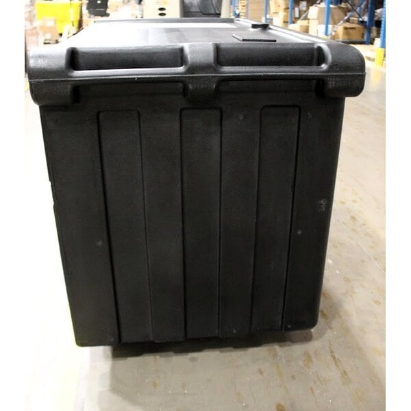 Scratch and Dent Cambro CVC55110 Camcruiser Black Customizable Vending Cart with Umbrella, 1 Counter Well, and 2 Storage Compartments