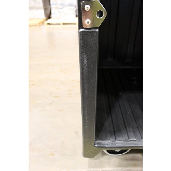 Scratch and Dent Cambro CVC55110 Camcruiser Black Customizable Vending Cart with Umbrella, 1 Counter Well, and 2 Storage Compartments