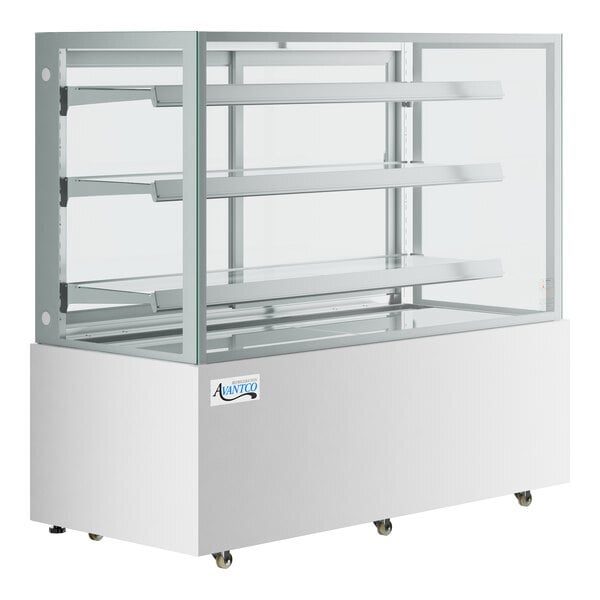 Scratch and Dent Avantco BCF-60-HC 59 1/8" Square Glass White Refrigerated Bakery Display Case