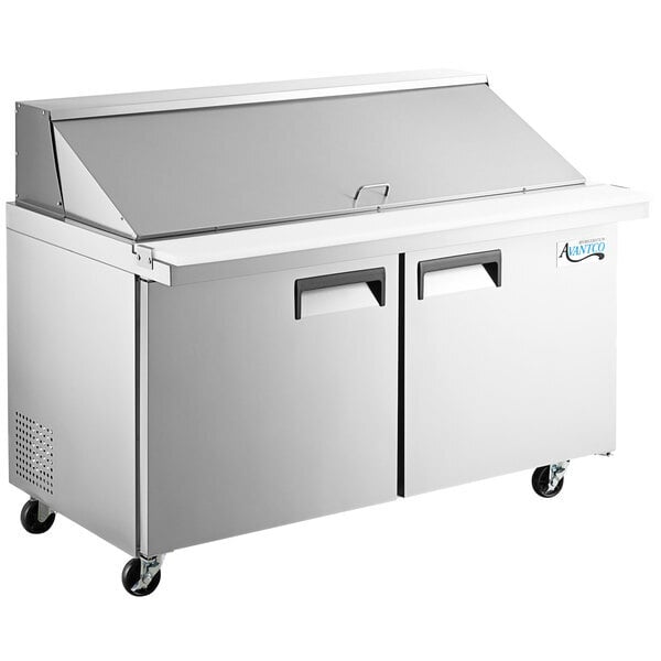 Scratch and Dent Avantco APT-60M-HC 60" 2 Door Mega Top Refrigerated Sandwich Prep Table
