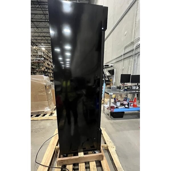 Scratch and Dent MainStreet Equipment GMC-12 23 5/8" Black Swing Glass Door Merchandiser Refrigerator - 120V