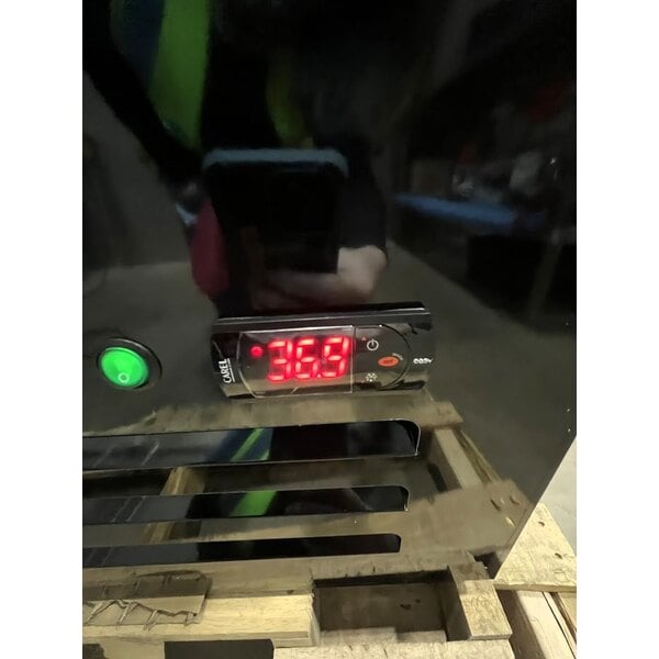 Scratch and Dent MainStreet Equipment GMC-12 23 5/8" Black Swing Glass Door Merchandiser Refrigerator - 120V