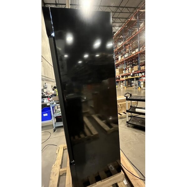 Scratch and Dent MainStreet Equipment GMC-12 23 5/8" Black Swing Glass Door Merchandiser Refrigerator - 120V