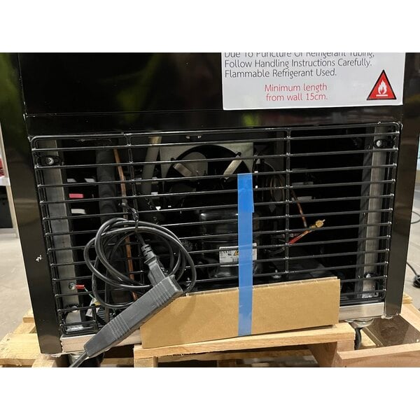 Scratch and Dent MainStreet Equipment GMC-12 23 5/8" Black Swing Glass Door Merchandiser Refrigerator - 120V