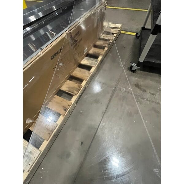 Scratch and Dent ServIt 423EST5WOPB Five Pan Open Well Electric Steam Table with Partially Enclosed Base and Angled Sneeze Guard - 208/240V, 3750W