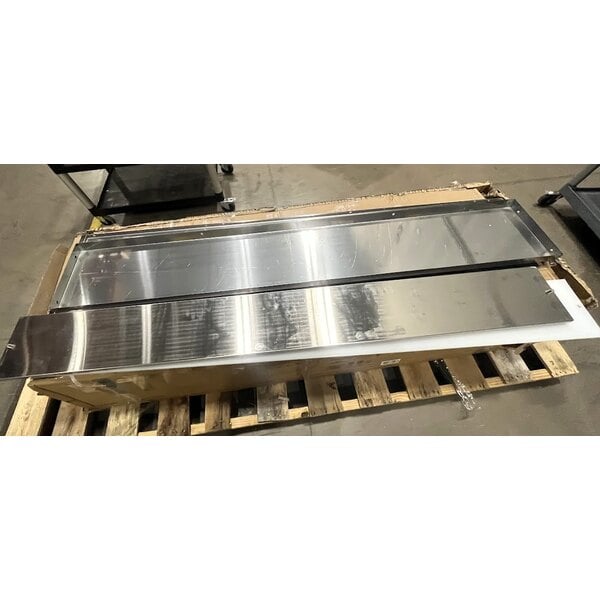 Scratch and Dent ServIt 423EST5WOPB Five Pan Open Well Electric Steam Table with Partially Enclosed Base and Angled Sneeze Guard - 208/240V, 3750W