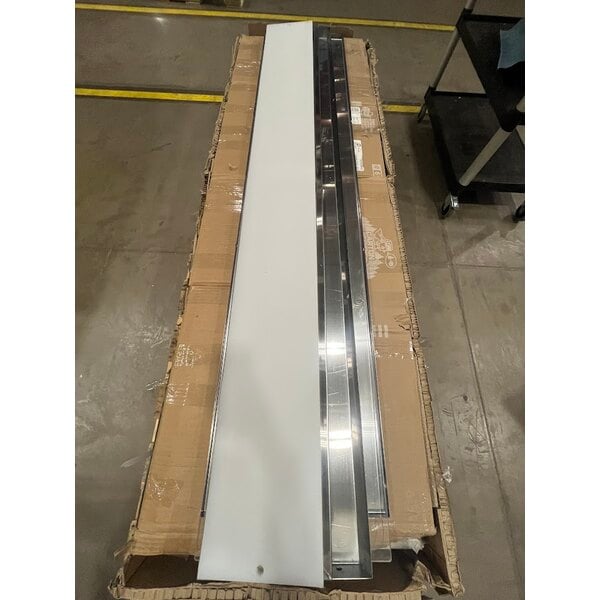 Scratch and Dent ServIt 423EST5WOPB Five Pan Open Well Electric Steam Table with Partially Enclosed Base and Angled Sneeze Guard - 208/240V, 3750W