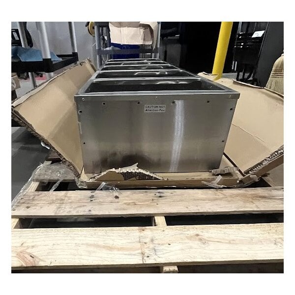 Scratch and Dent ServIt 423EST5WOPB Five Pan Open Well Electric Steam Table with Partially Enclosed Base and Angled Sneeze Guard - 208/240V, 3750W
