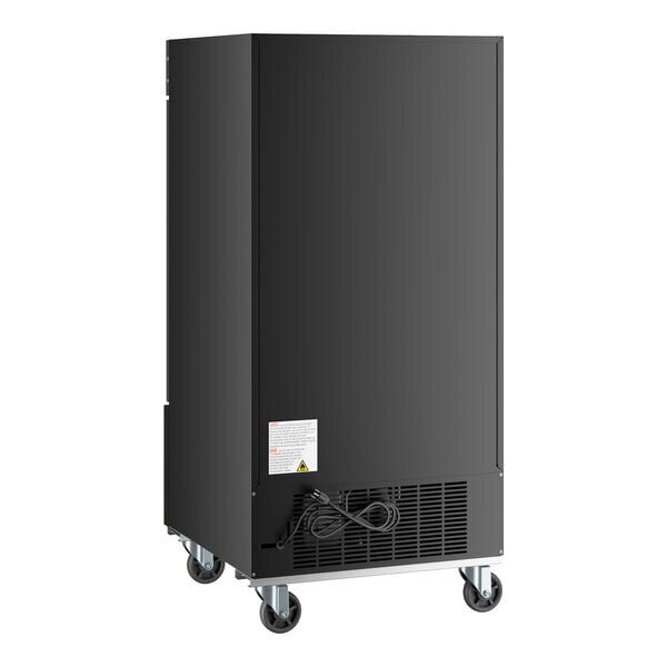 Scratch and Dent Avantco GDC-9F-HC 27" Black Customizable Swing Glass Door Merchandiser Freezer with LED Lighting