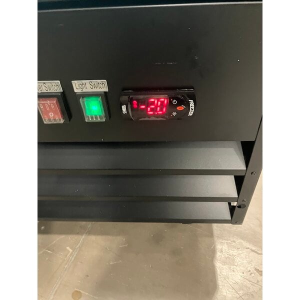 Scratch and Dent Avantco GDC-9F-HC 27" Black Customizable Swing Glass Door Merchandiser Freezer with LED Lighting