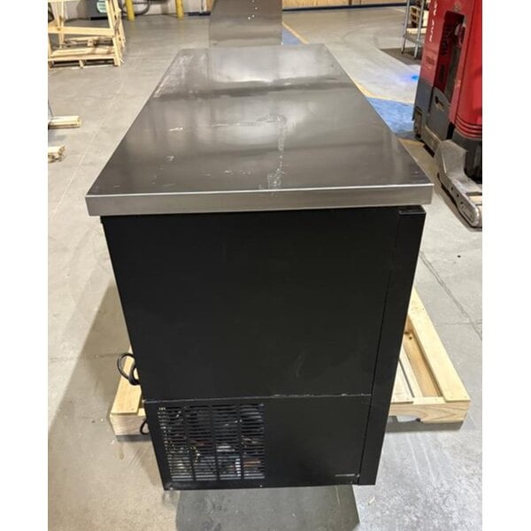 Scratch and Dent Avantco UBB-60G-HC 60" Black Counter Height Narrow Glass Door Back Bar Refrigerator with LED Lighting