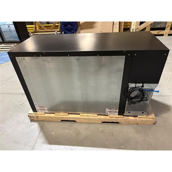 Scratch and Dent True TBB24-60-2G-Z1-BST-B-1 60 1/8" Black Glass Door Back Bar Refrigerator with Black Sub Top and LED Lighting