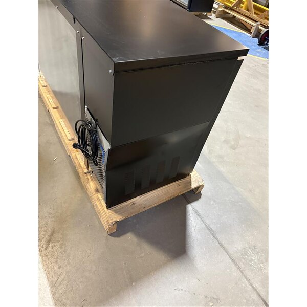 Scratch and Dent True TBB24-60-2G-Z1-BST-B-1 60 1/8" Black Glass Door Back Bar Refrigerator with Black Sub Top and LED Lighting