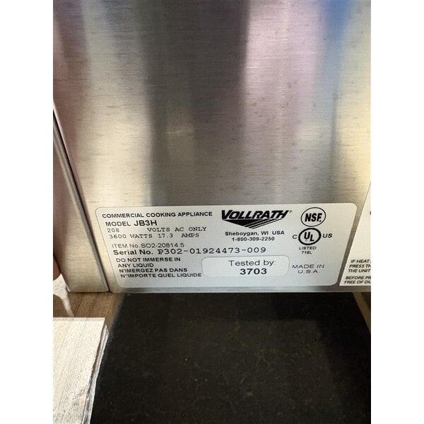 Scratch and Dent Vollrath SO2-20814.5 JB3H 40" Ventless Countertop Conveyor Oven with 14 1/2" Wide Belt - 3600W, 208V