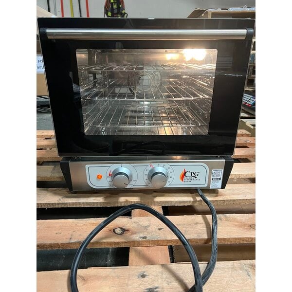 Scratch and Dent Cooking Performance Group COQ-T3-A Electric Thermostatic Countertop 3 Tray Quarter Size Convection Oven - 120V, 1,650W
