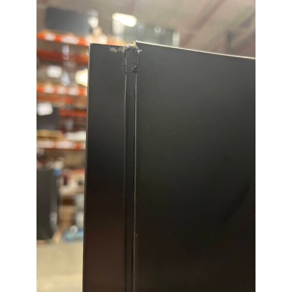 Scratch and Dent Avantco GDC-69-HC 78 1/4" Black Customizable Swing Glass Door Merchandiser Refrigerator with LED Lighting