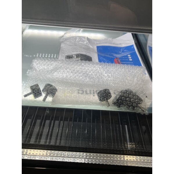 Scratch and Dent Avantco BCTD-72 72" Black 3-Shelf Curved Glass Dry Bakery Display Case with LED Lighting